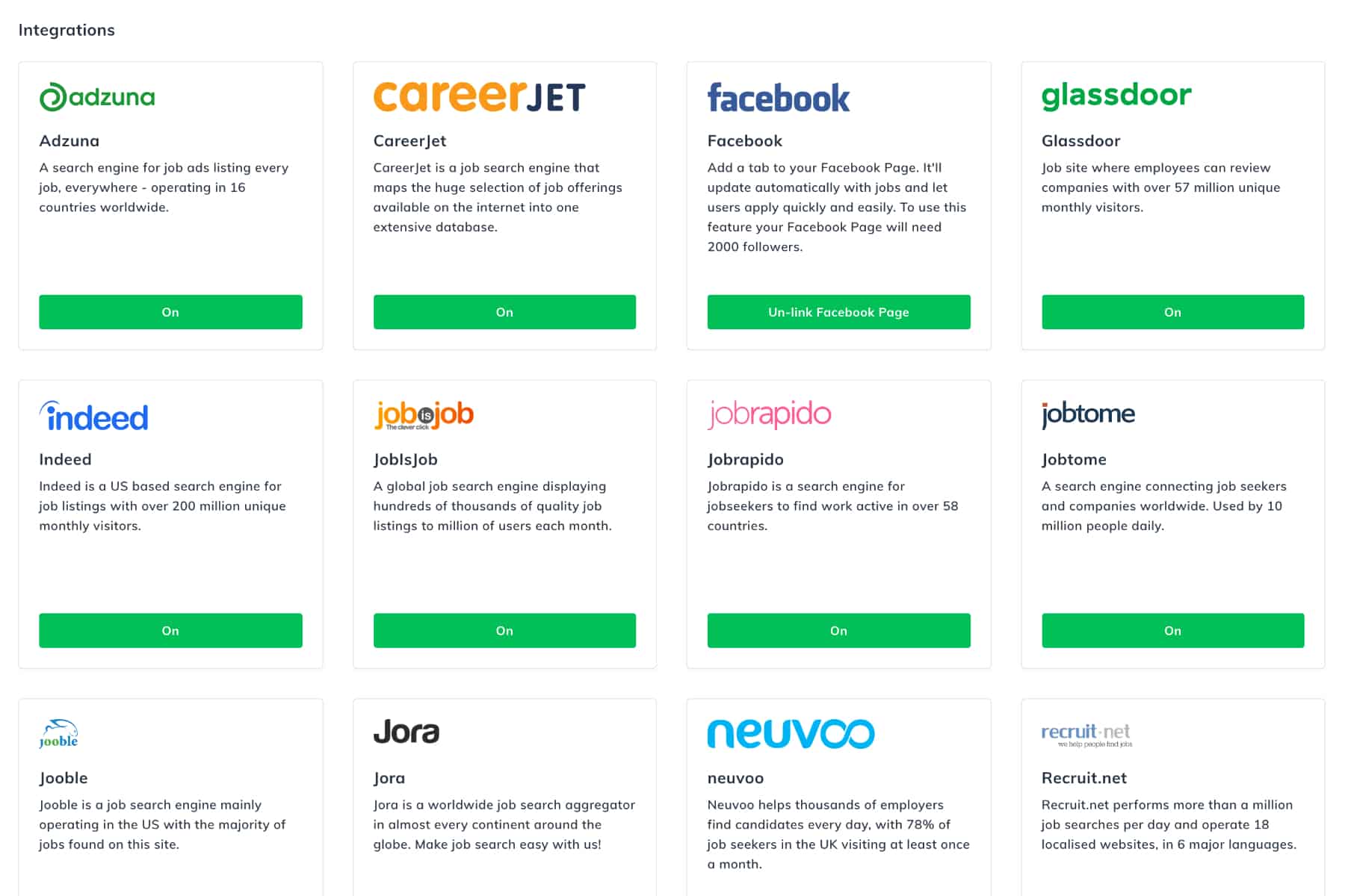 Integrate with the biggest job boards in the world