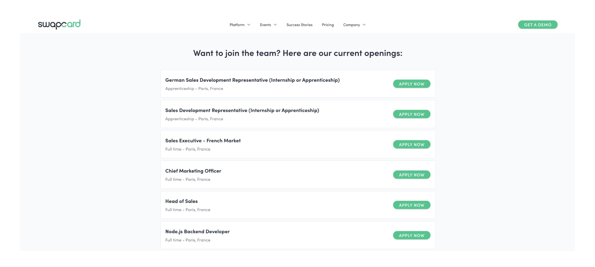 Careers Page Feature